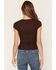 Image #4 - Ash & Violet Women's Lace Short Sleeve Tee, Brown, hi-res