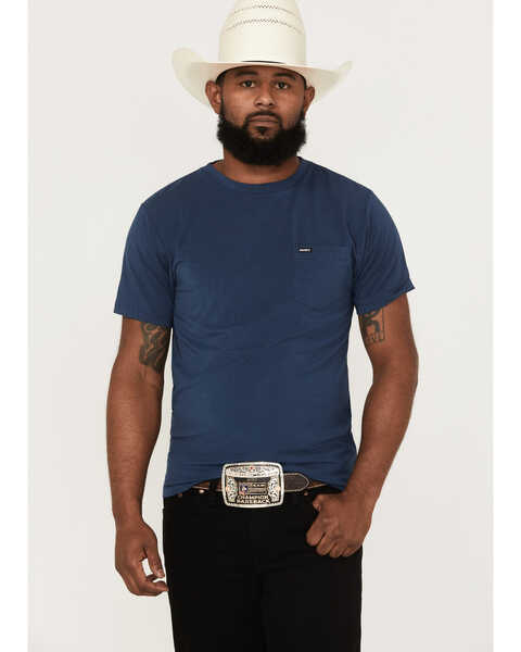 Image #1 - HOOey Men's Bamboo San Jose Fabric Solid Pocket T-Shirt , Navy, hi-res