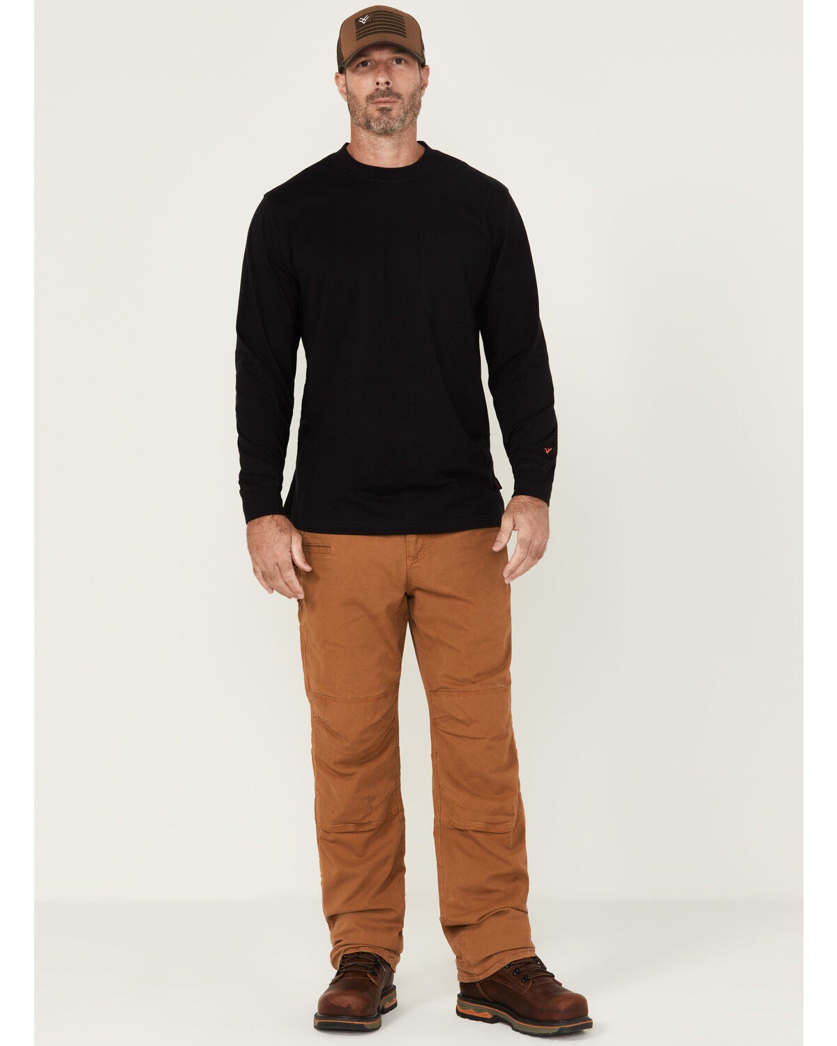 Hawx Men's Roscoe Lined Cargo Straight Stretch Canvas Pants, Rust Copper, hi-res