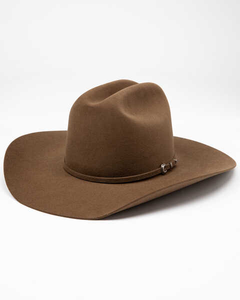 Rodeo King Men's 5X Fur Felt Top Hand Belly Western Hat , Tan, hi-res