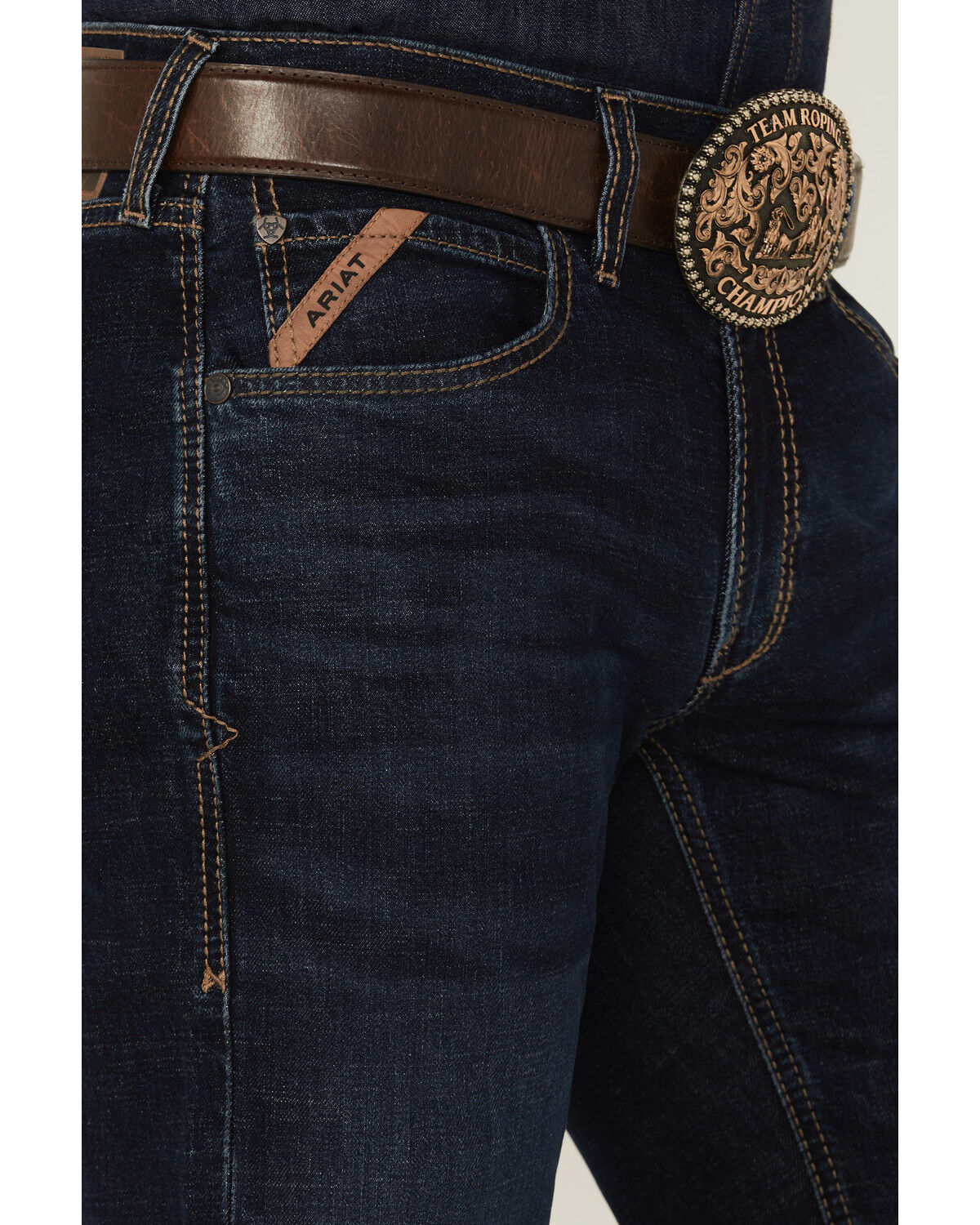 Image #2 - Ariat Men's M5 Turner Dexter Dark Wash Straight Stretch Denim Jeans, Dark Wash, hi-res