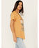 Image #2 - Blended Women's Lace-Up Nashville Short Sleeve Graphic Tee, Mustard, hi-res