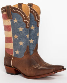 Shyanne Women's American Flag Cowgirl Boots - Snip Toe, Brown, hi-res