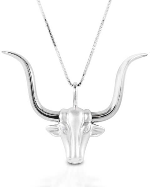  Kelly Herd Women's Large Longhorn Necklace , Silver, hi-res