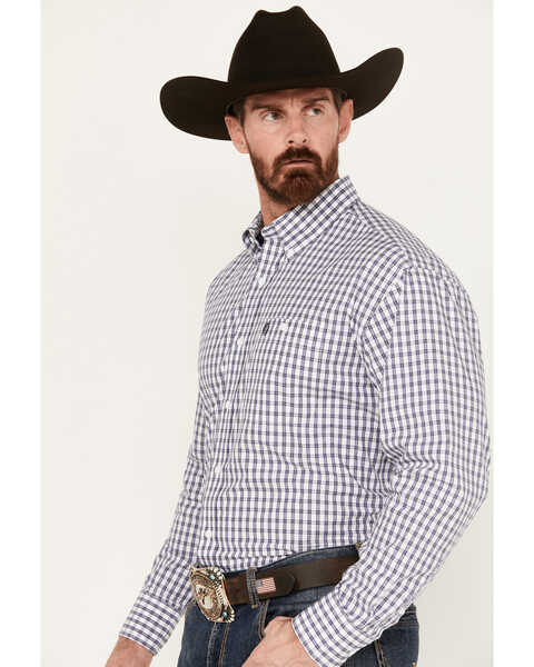 Image #2 - George Strait by Wrangler Men's Plaid Long Sleeve Button Down Western Shirt, Pink, hi-res