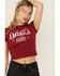 Image #2 - Youth in Revolt Women's Land Free Short Sleeve Graphic Tee, Red, hi-res
