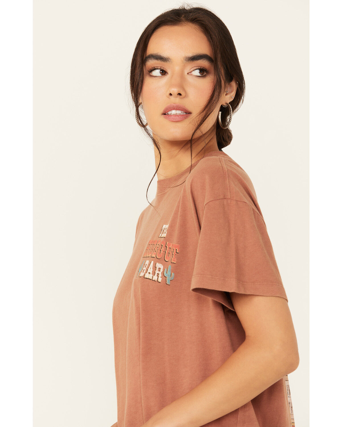 Image #3 - Cleo + Wolf Women's Hideout Bar Oversized Graphic Tee, Coffee, hi-res