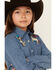 Image #2 - Roper Girls' Western Long Sleeve Button-Down Denim Shirt, Blue, hi-res