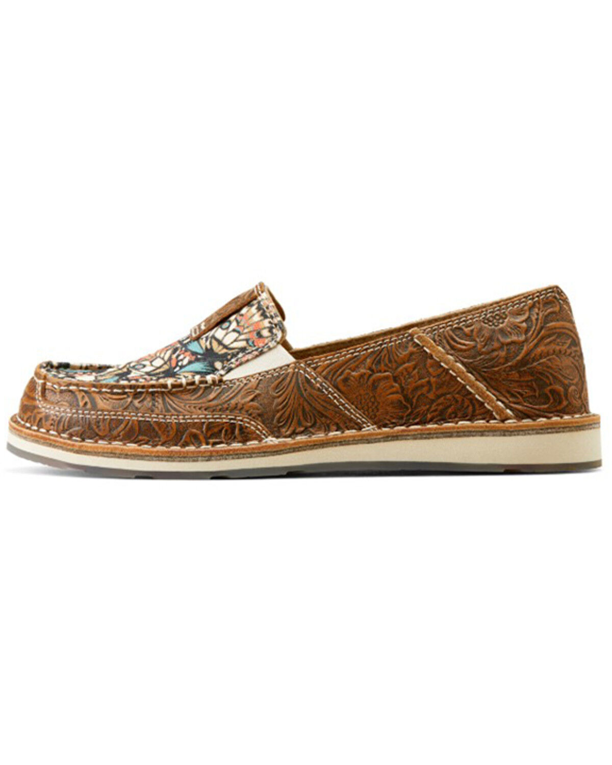 Image #2 - Ariat Women's Floral Embossed Cruiser Casual Shoes - Moc Toe, Brown, hi-res