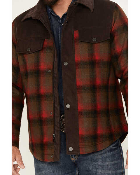 Image #4 - Pendleton Men's Buffalo Plaid Print Wool Timberline Shirt Jacket, Olive, hi-res