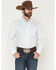 Image #1 - Cinch Men's Stripe Print Tencel Long Sleeve Button-Down Western Shirt, White, hi-res