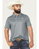Image #1 - Rock & Roll Denim Men's Geo Print Short Sleeve Button-Down Stretch Polo Shirt, Black, hi-res