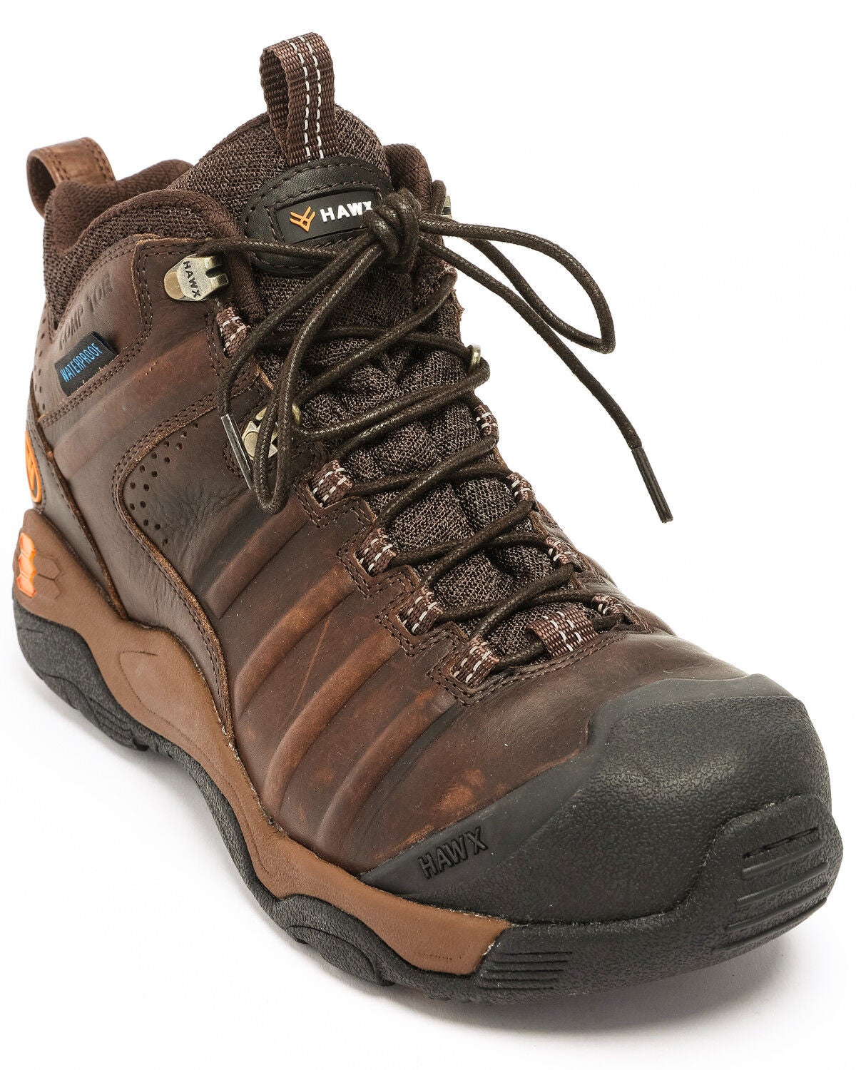 Hawx Men's 6" Axis Waterproof Hiker Boots - Composite Toe, Brown, hi-res
