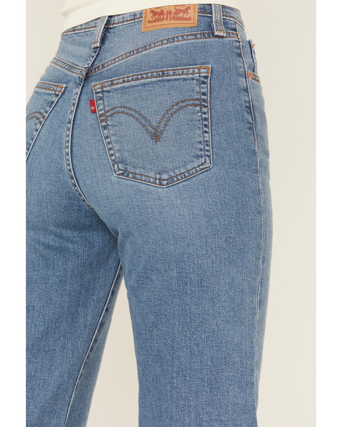 Image #4 - Levi's Women's So Nice Medium Wash Ribcage Stretch Denim Jeans, Dark Wash, hi-res