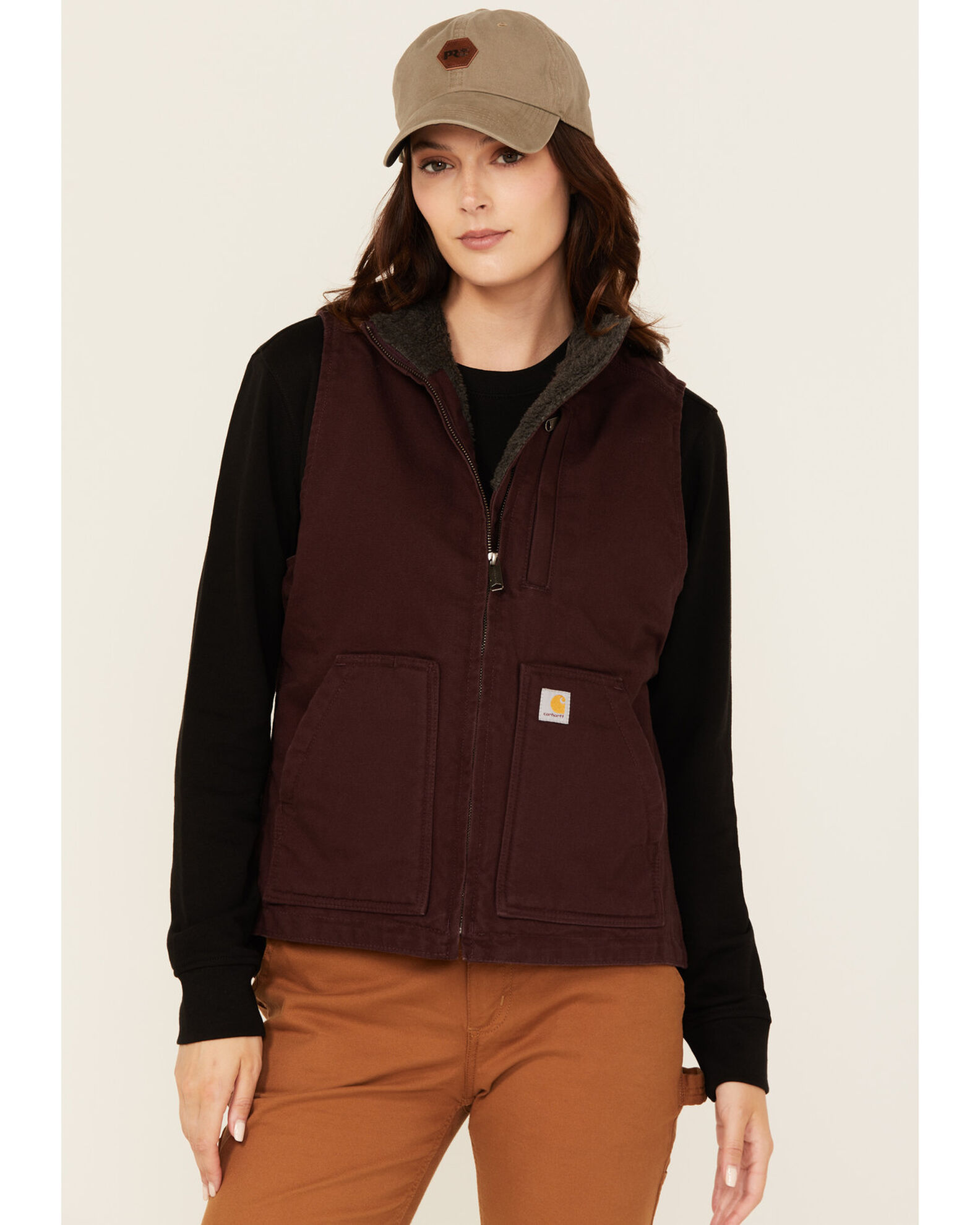 Carhartt Women s Washed Duck Sherpa Lined Relaxed Fit Vest Country Outfitter