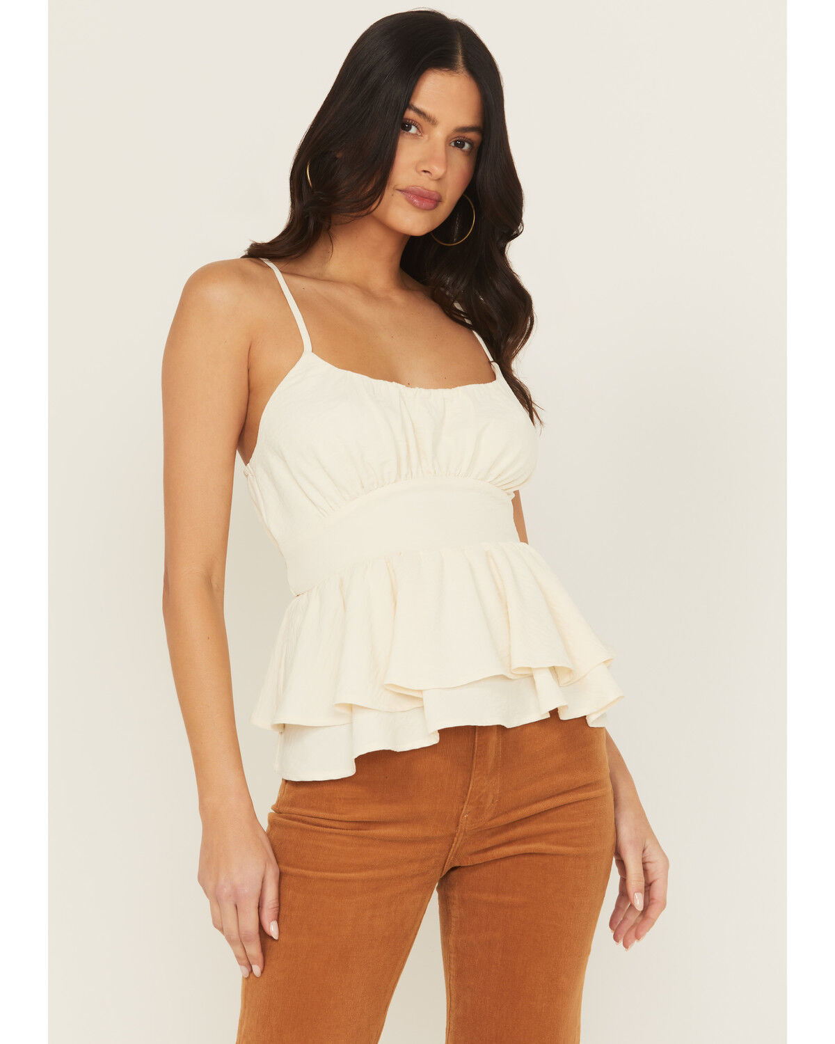 Image #1 - Originality Women's Emma Sleeveless Tie-Back Top, Ivory, hi-res