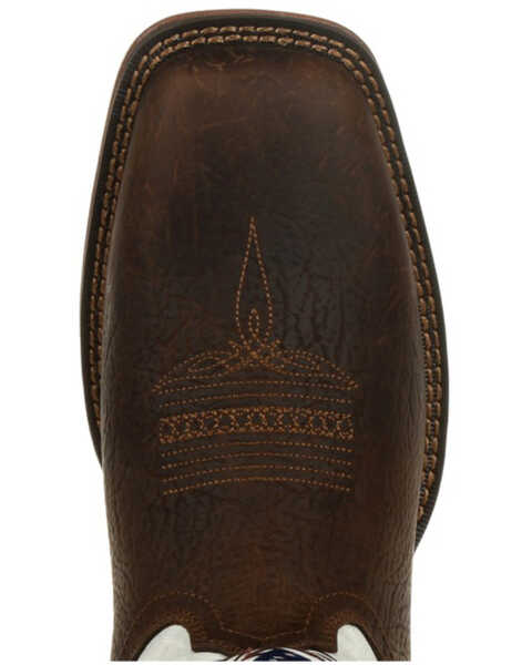 Image #6 - Durango Men's Flag Embroidery Western Performance Boots - Square Toe, Brown, hi-res