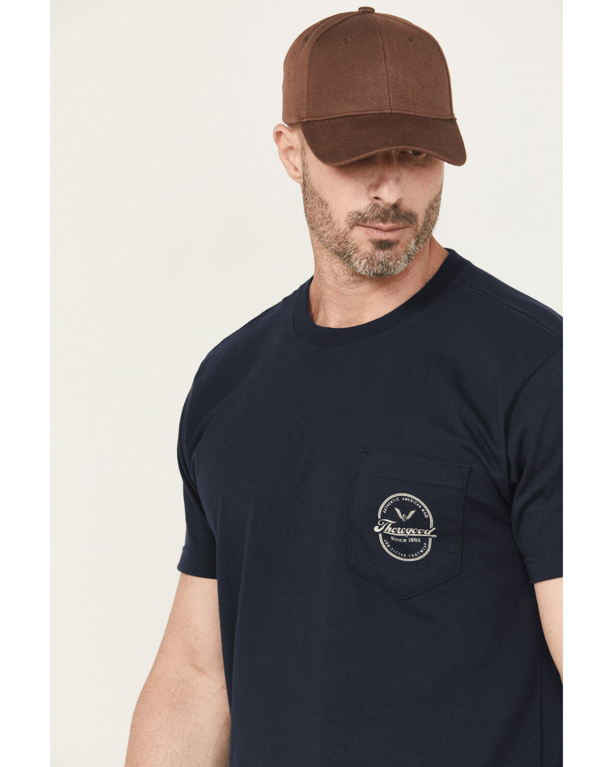 Image #2 - Thorogood Men's American Made Short Sleeve Pocket T-Shirt, Dark Blue, hi-res