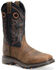Image #1 - Double H Men's Isaac Western Work Boots - Composite Toe, Brown, hi-res