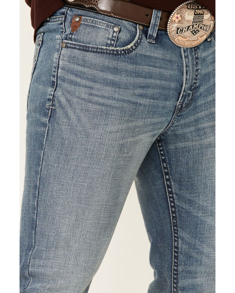 Moonshine Spirit Men S Hang Fire Medium Light Wash Stretch Slim Bootcut Jeans Country Outfitter