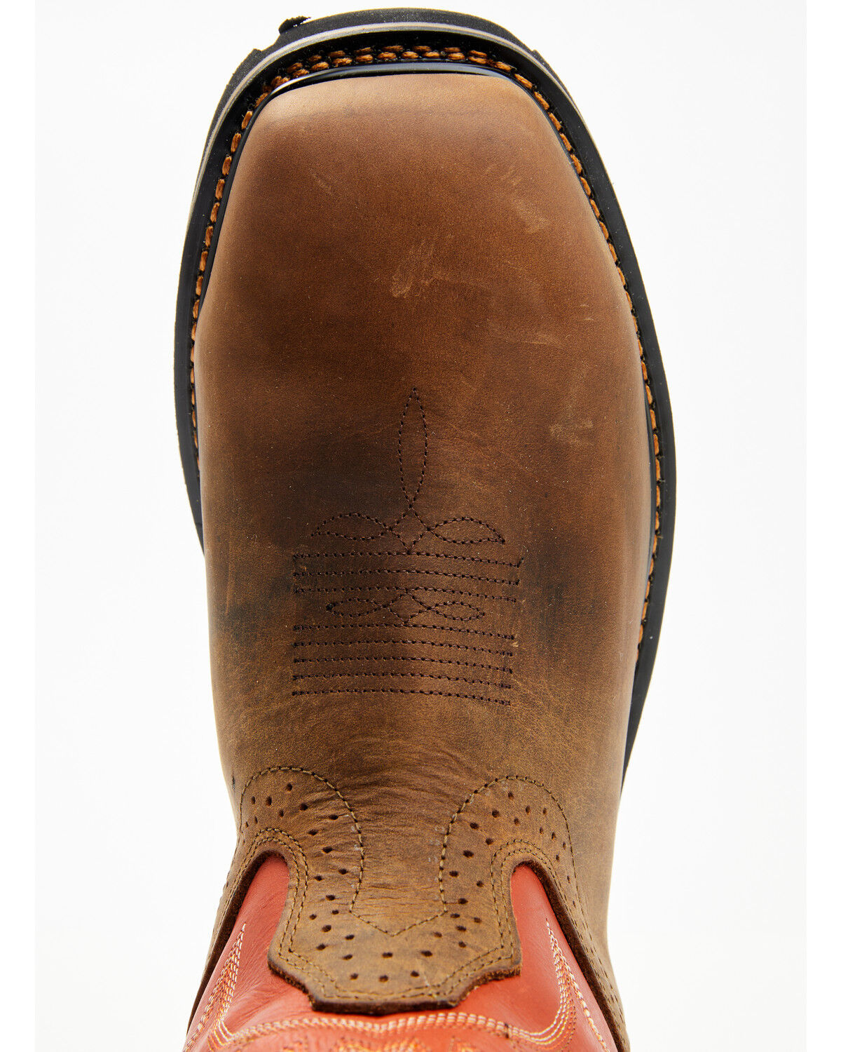 Image #6 - Cody James Men's Mustang Pull-On Waterproof Work Boots - Composite Toe, Orange, hi-res