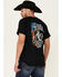 Cowboy Up Men's Black Two Words America Graphic T-Shirt , Black, hi-res
