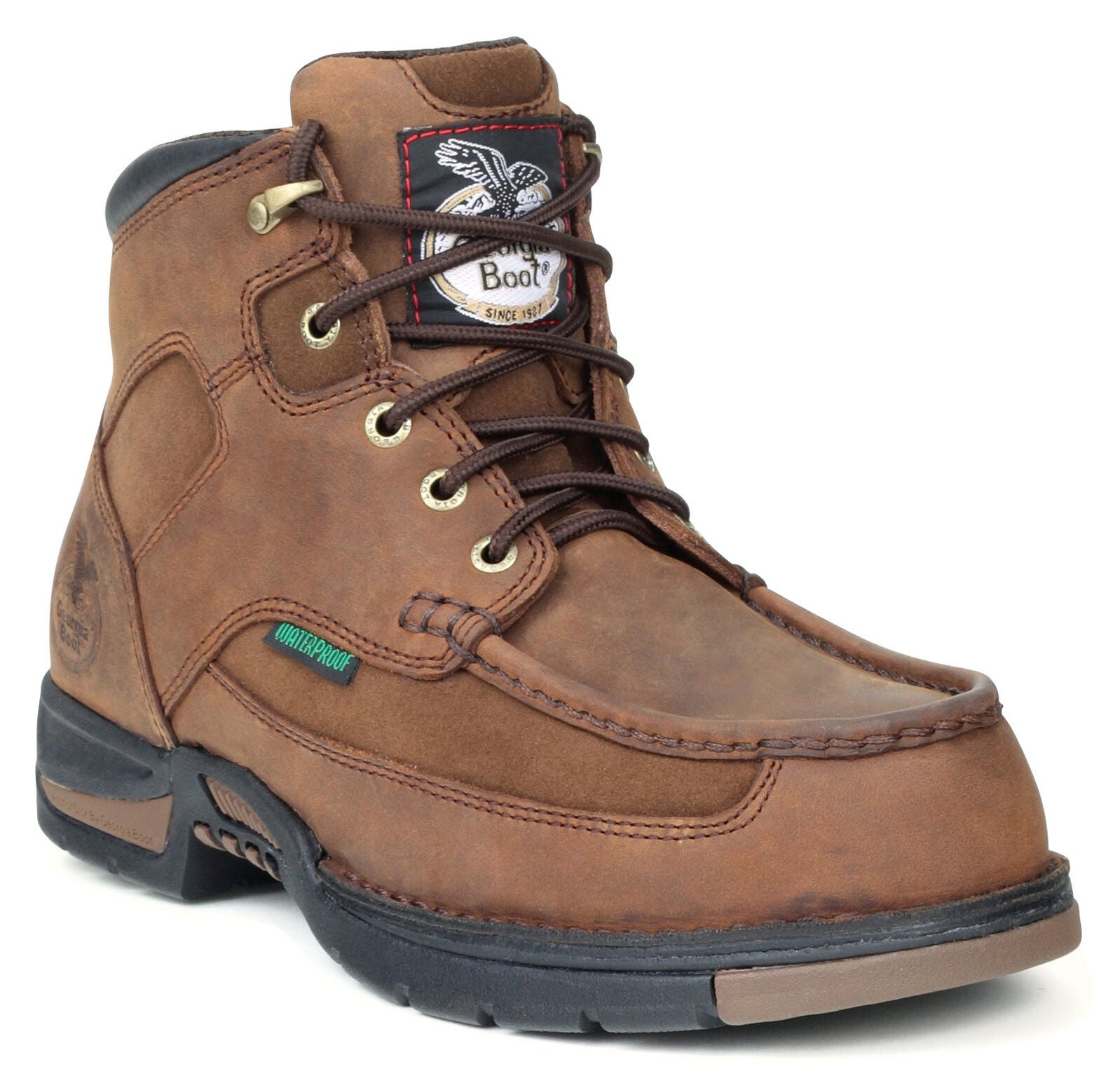 Georgia Boot Men's Athens Waterproof Work Boots - Steel Toe, Brown, hi-res
