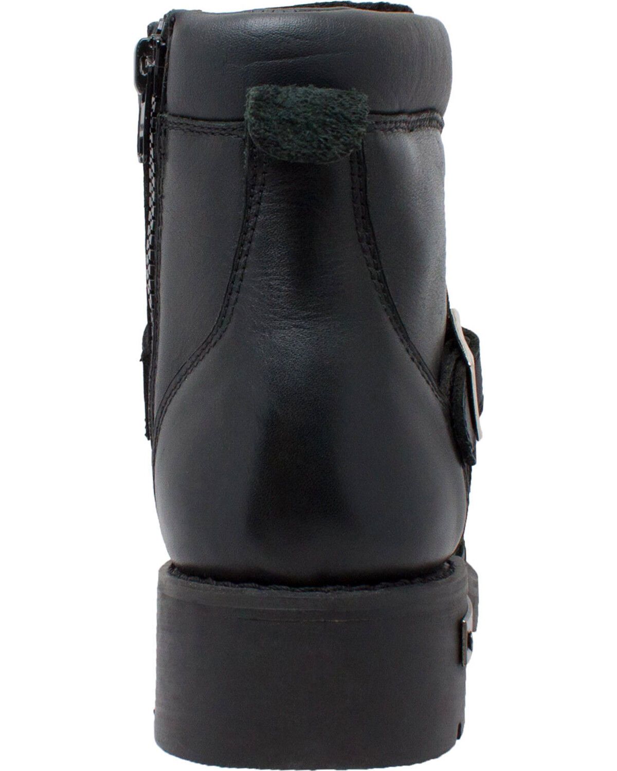 Image #5 - Ad Tec Men's 6" Lace Zipper Biker Boots - Round Toe, Black, hi-res