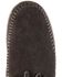 Minnetonka Double Fringe Side Zip Moccasin, Black, hi-res