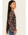 Image #2 - Trixxi Girls' Paisley Print Long Sleeve Mesh Top, Black, hi-res