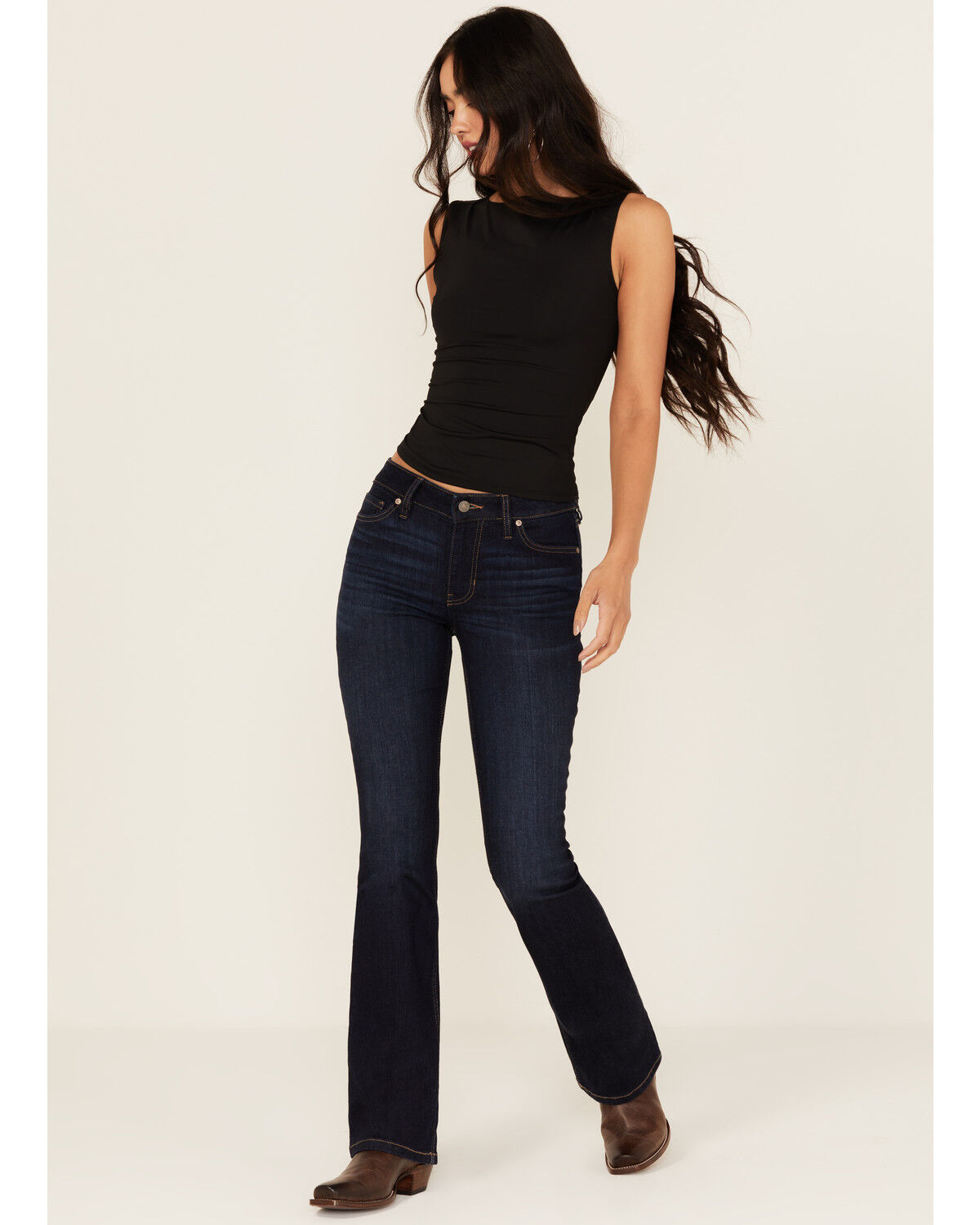 Image #1 - Shyanne Women's Aria Mid Rise Bootcut Stretch Denim Jeans, Medium Wash, hi-res