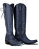 Image #1 - Lane Women's Lexington Knee High Corset Western Boots - Snip Toe, Navy, hi-res
