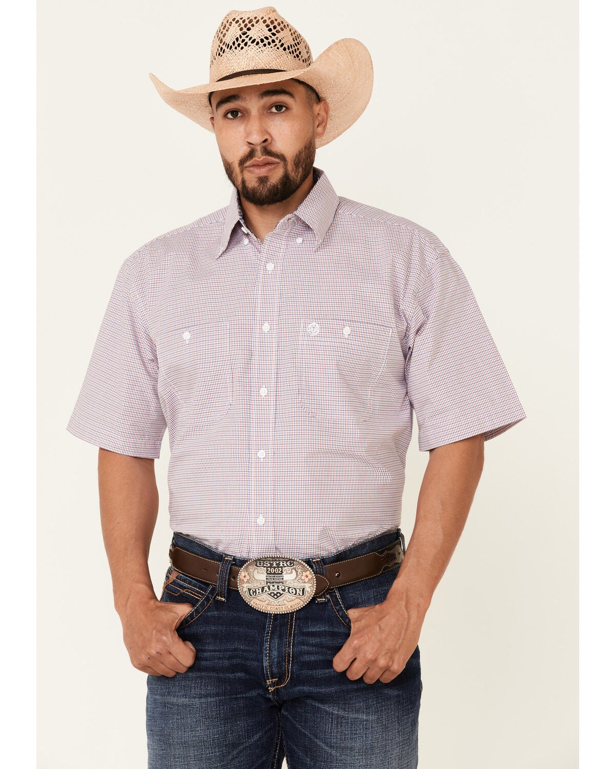 Check Plaid Short Sleeve Button-Down 