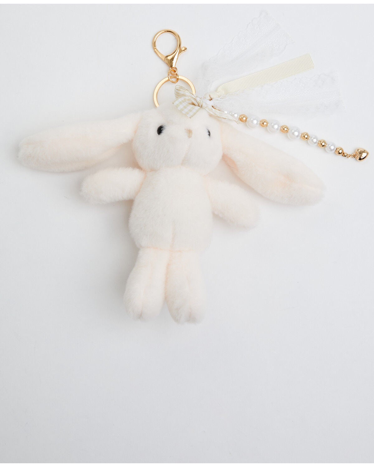 Image #3 - Shyanne Gingham Lace Floppy Bunny Bag Charm, Pink, hi-res