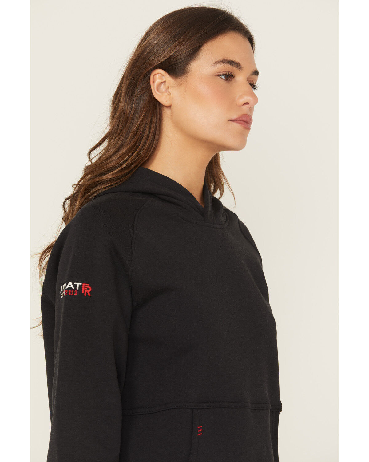 Image #2 - Ariat Women's FR Primo Fleece Logo Hooded Sweatshirt, Black, hi-res