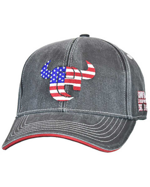 Image #1 - Cowboy Hardware Men's Flag Logo Ball Cap, Black, hi-res