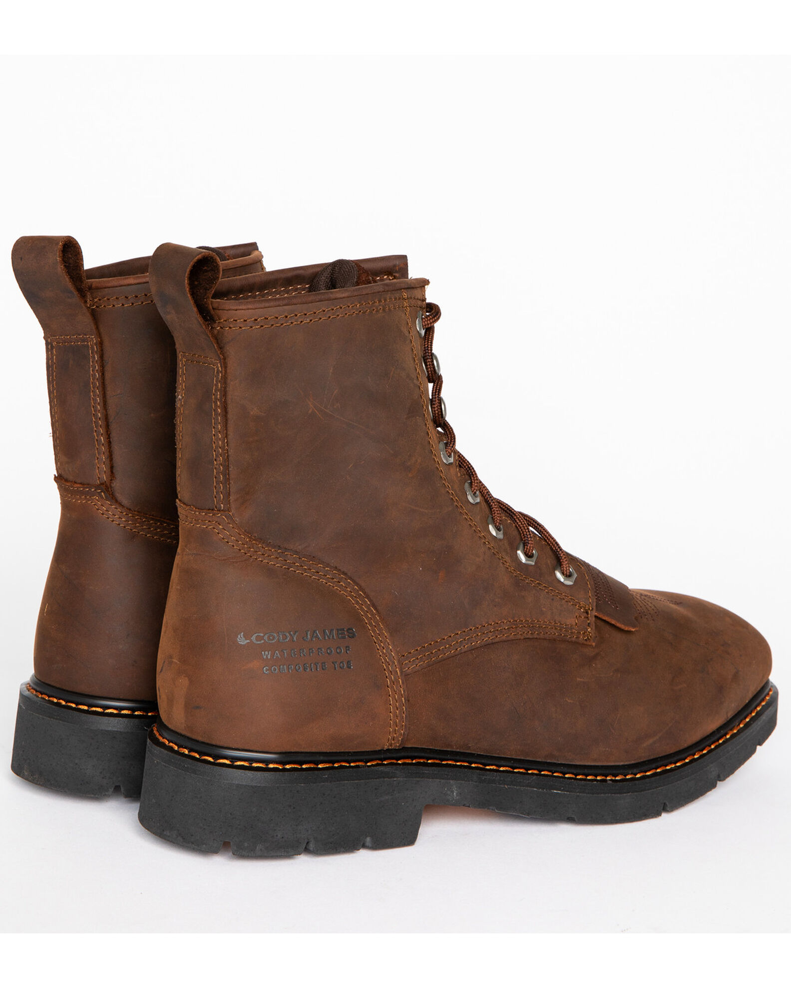 Cody James Men s 8 Mustang Lace Up Kiltie Waterproof Work Boots Composite Toe Country Outfitter
