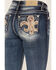 Image #2 - Miss Me Women's Medium Wash Mid Rise Paisley Sequin Embroidered Bootcut Jeans, Blue, hi-res