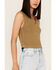 Image #3 - Cleo + Wolf Women's Relaxed Side Button Tank Top, Green/brown, hi-res