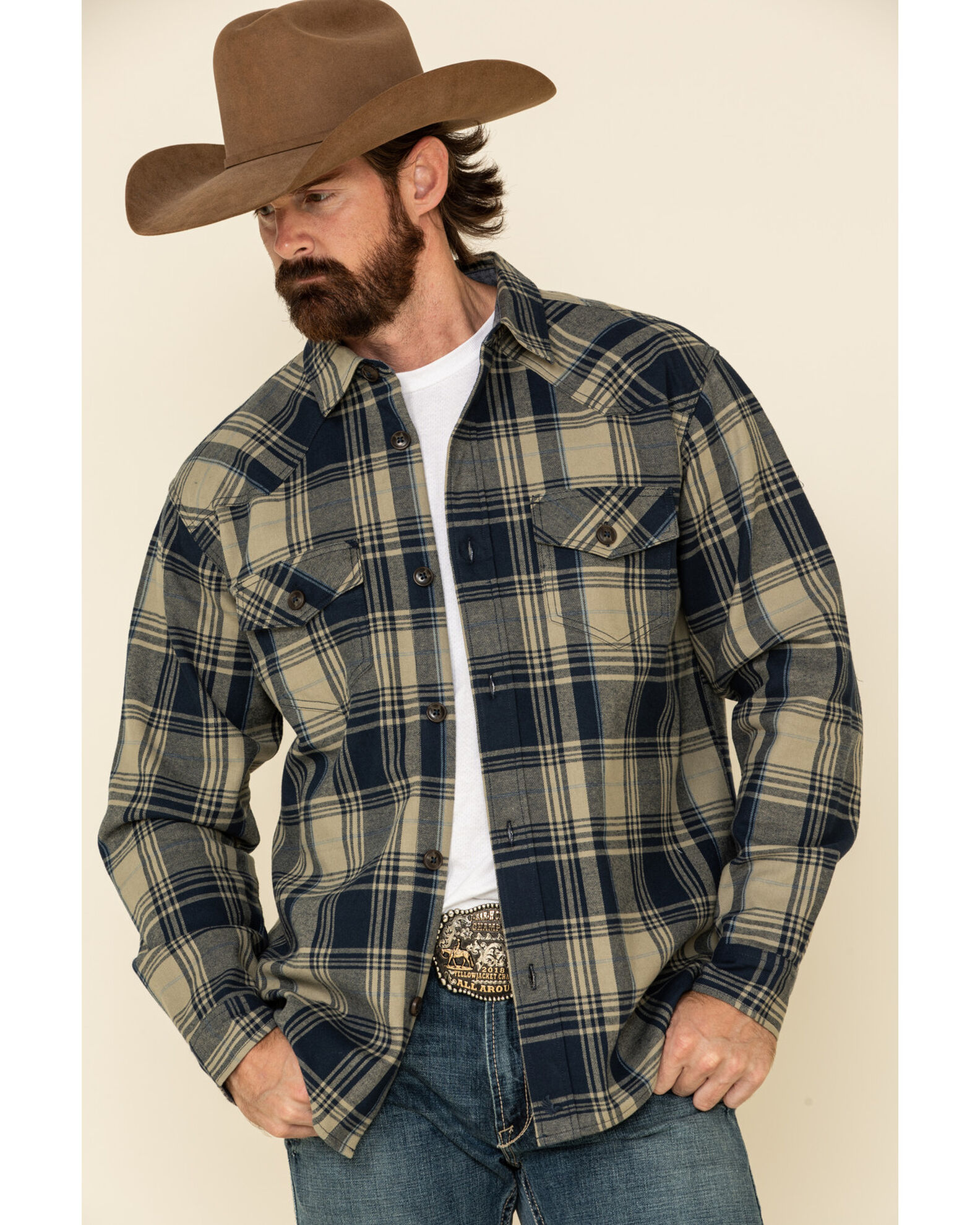 Mens western online flannel shirts