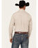 Image #4 - Justin Men's Boot Barn Exclusive Geo Print Long Sleeve Button-Down Stretch Western Shirt, Light Grey, hi-res