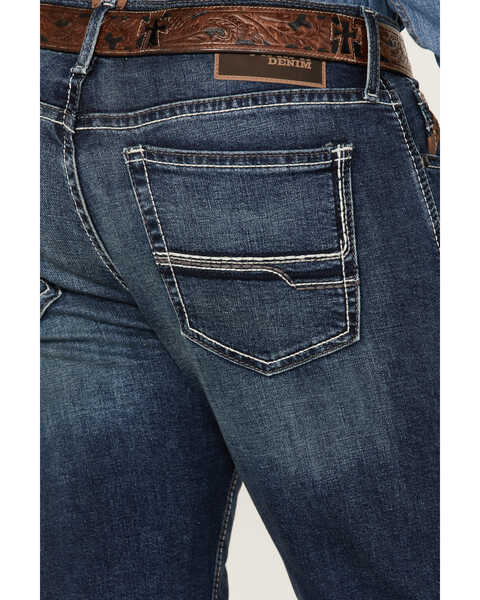 Image #4 - Ariat Men's M7 Marcello Dark Wash TekStretch Slim Straight Jeans , Blue, hi-res