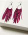 Image #1 - Idyllwind Women's Marcella Fuchsia Fringe Earrings , Silver, hi-res