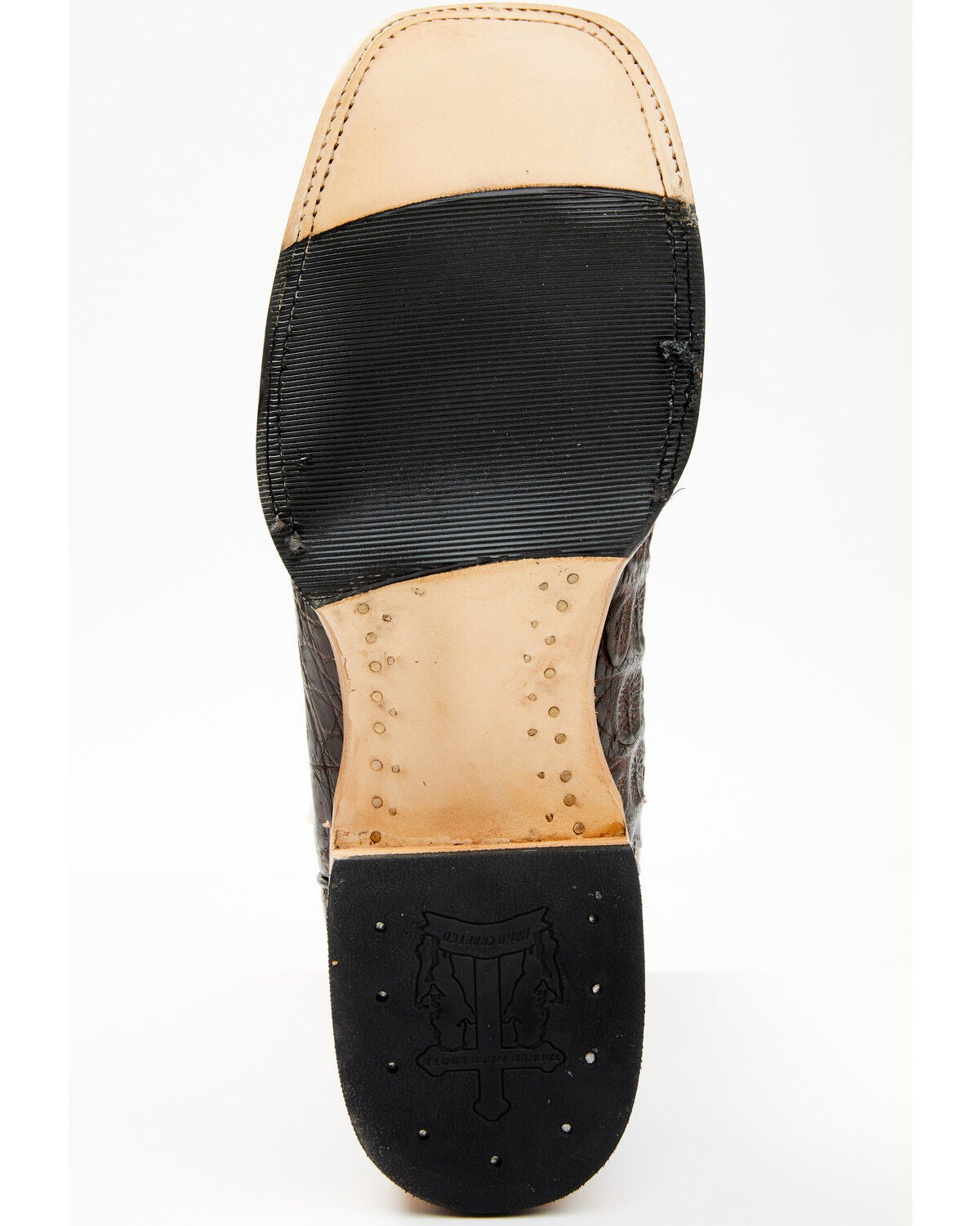 Image #7 - Tanner Mark Men's Exotic Caiman Belly Western Boots - Broad Square Toe, Brown, hi-res