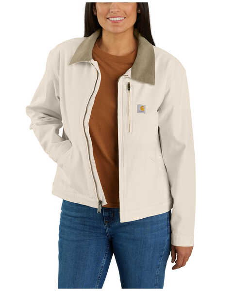 Carhartt Women's Rugged Flex® Loose Fit Canvas Detroit Jacket - Plus , Natural, hi-res