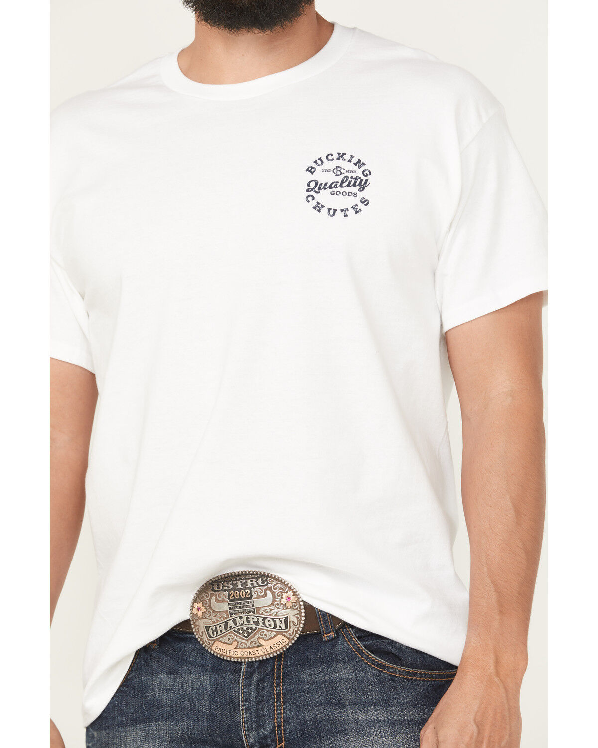 Image #3 - Bucking Chutes Men's Quality Short Sleeve Graphic T-Shirt, White, hi-res