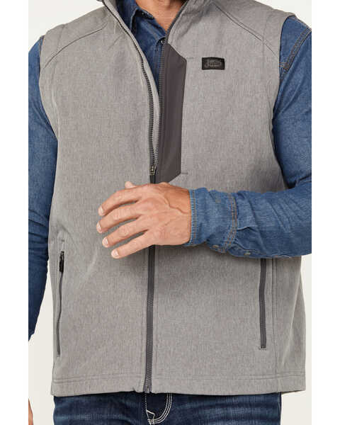 Image #3 - Justin Men's Austin Softshell Vest, Heather Grey, hi-res