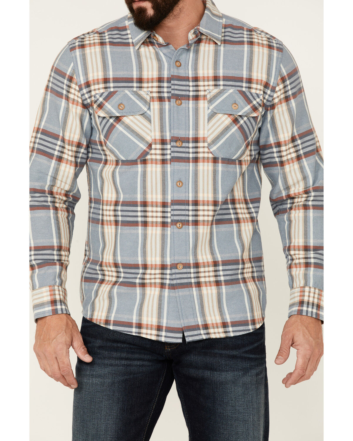 Image #3 - Pendleton Men's Beach Shack Large Plaid Print Long Sleeve Button Down Western Shirt, Blue, hi-res
