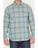 Image #3 - Ariat Men's FR Cobb Plaid Print Long Sleeve Snap Work Shirt, Teal, hi-res