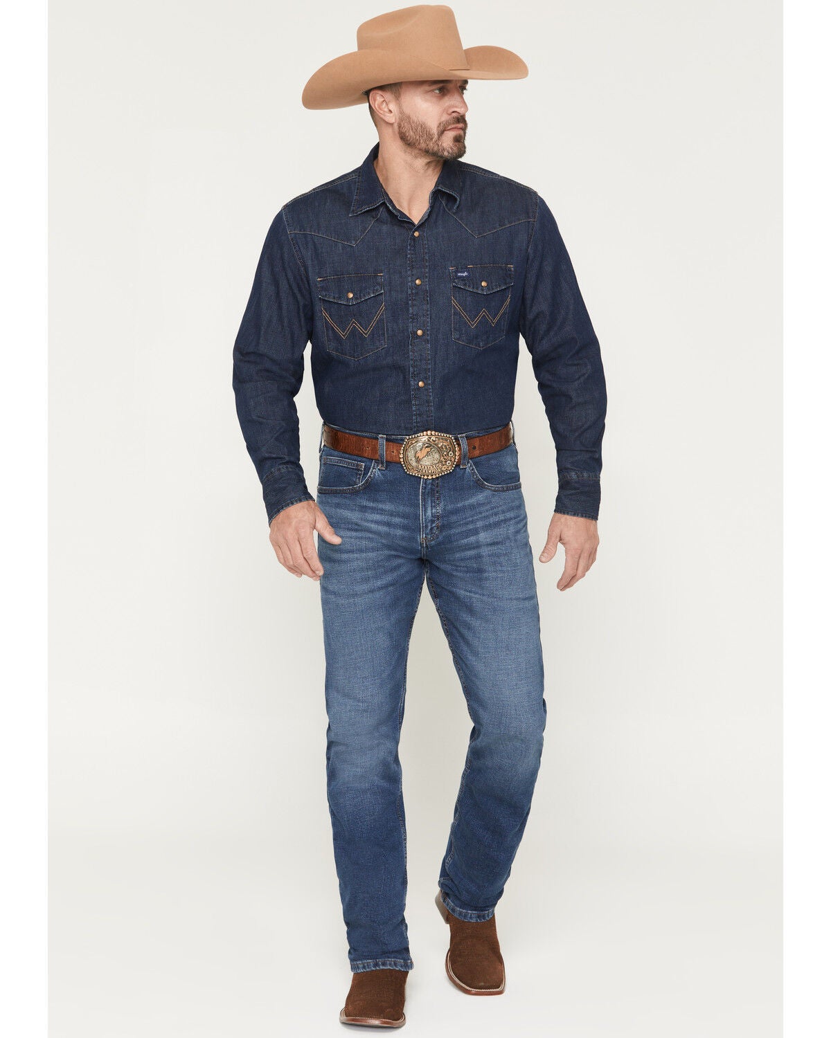 Image #1 - Wrangler 20X Men's 44MWX Barlow Medium Wash Slim Straight Stretch Denim Jeans, Medium Wash, hi-res